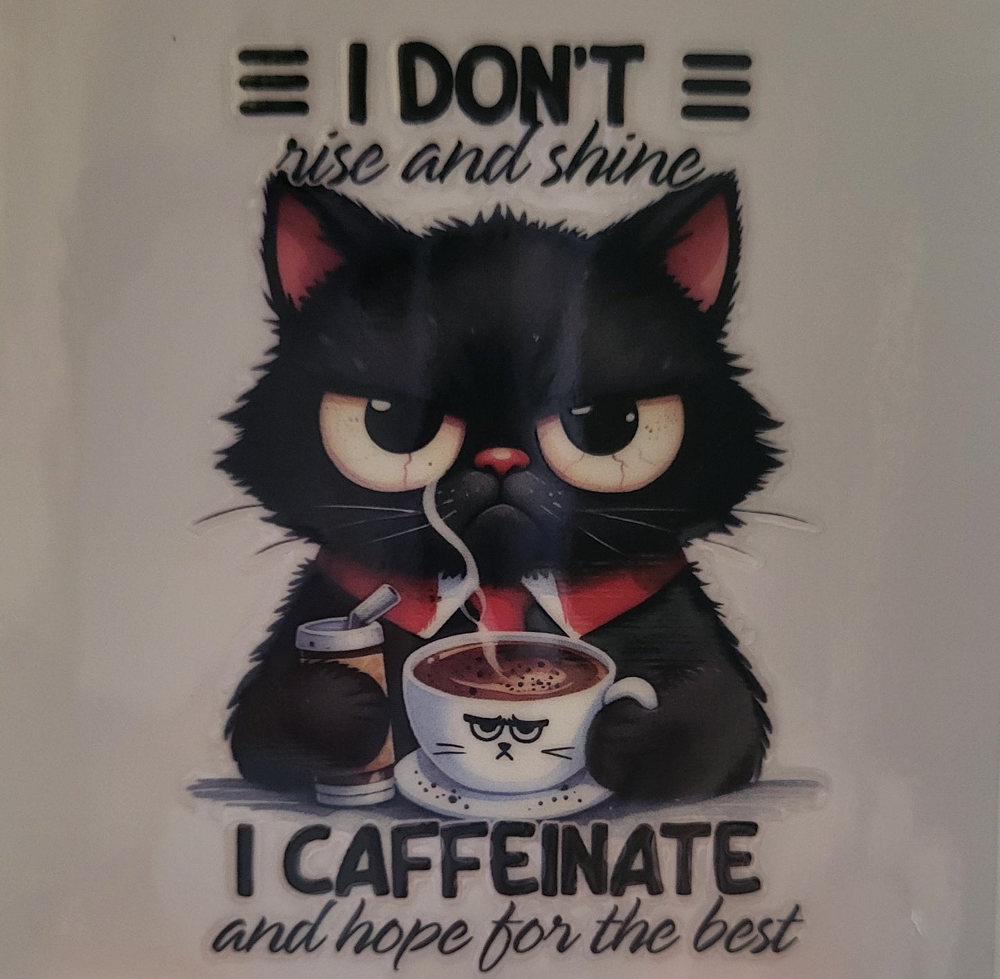 I don't rise and shine cat decal small
