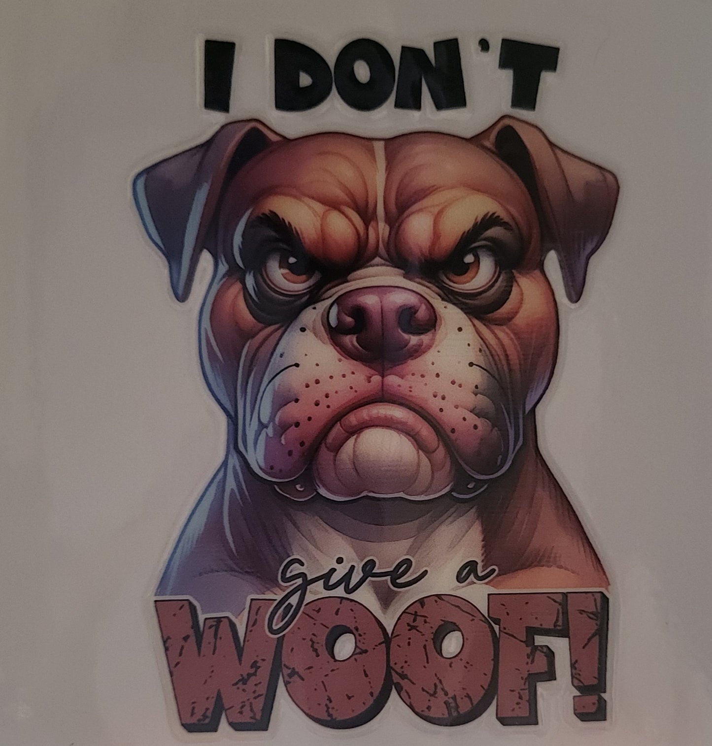 I don't give a woof dog decal small
