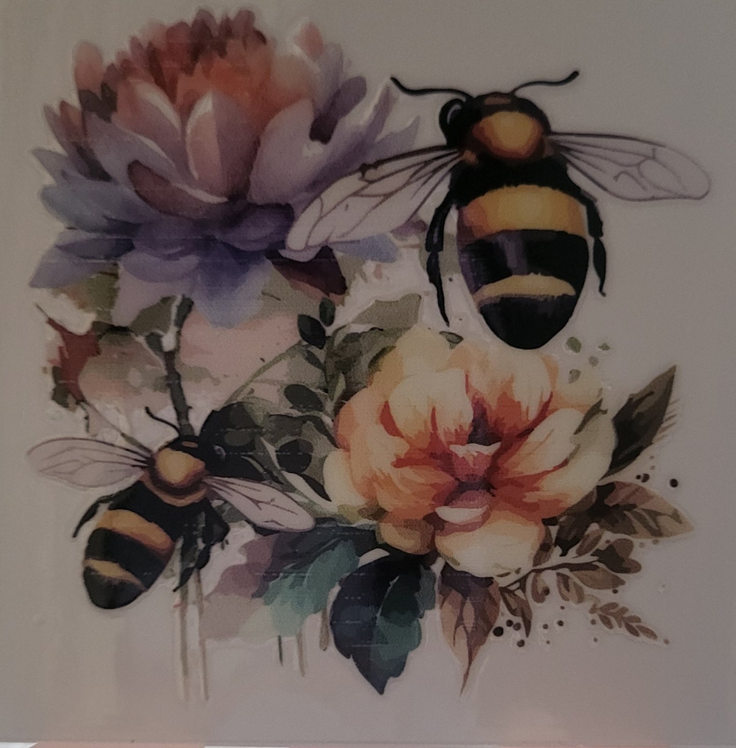 Floral Bees decal small