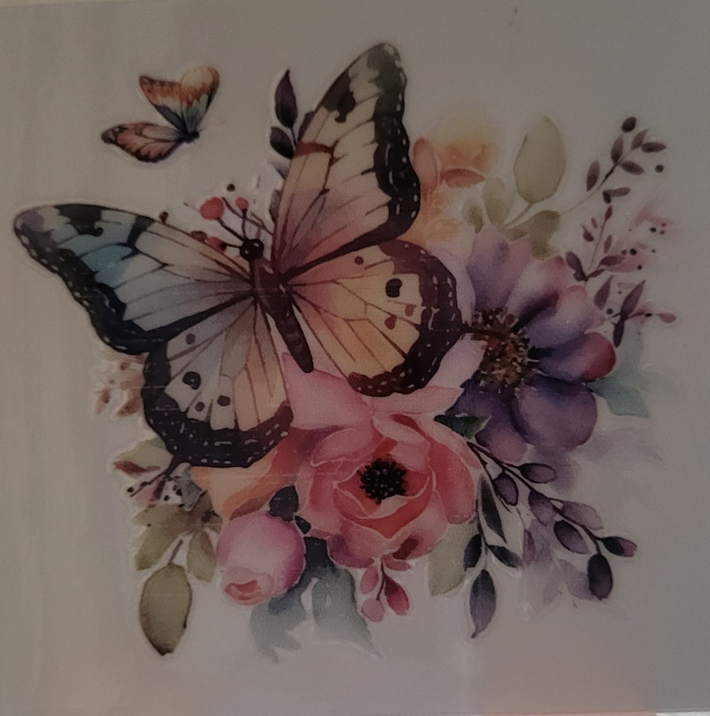 Floral Butterfly decal small #1