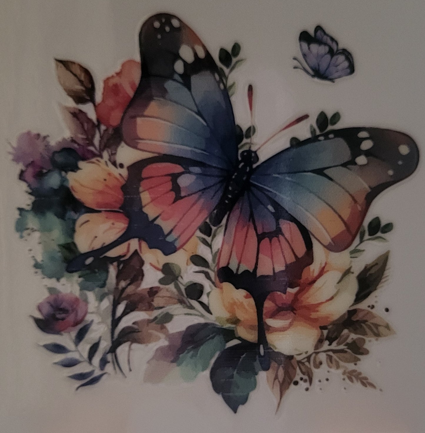 Floral Butterfly decal small #2
