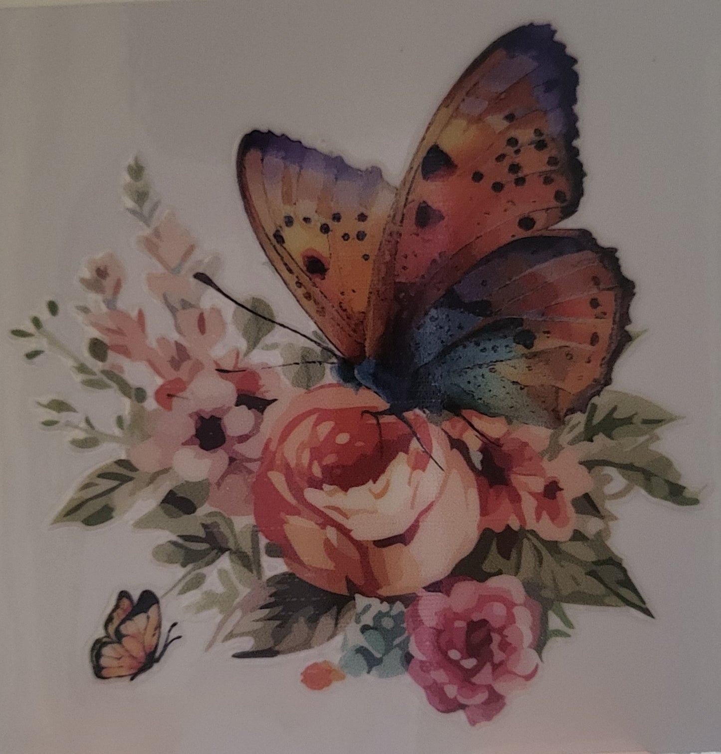 Floral Butterfly decal small #3