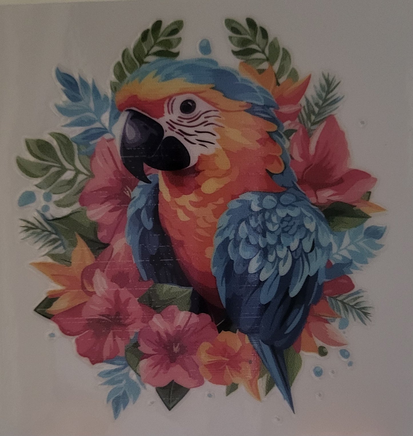 Floral Macaw decal small #1