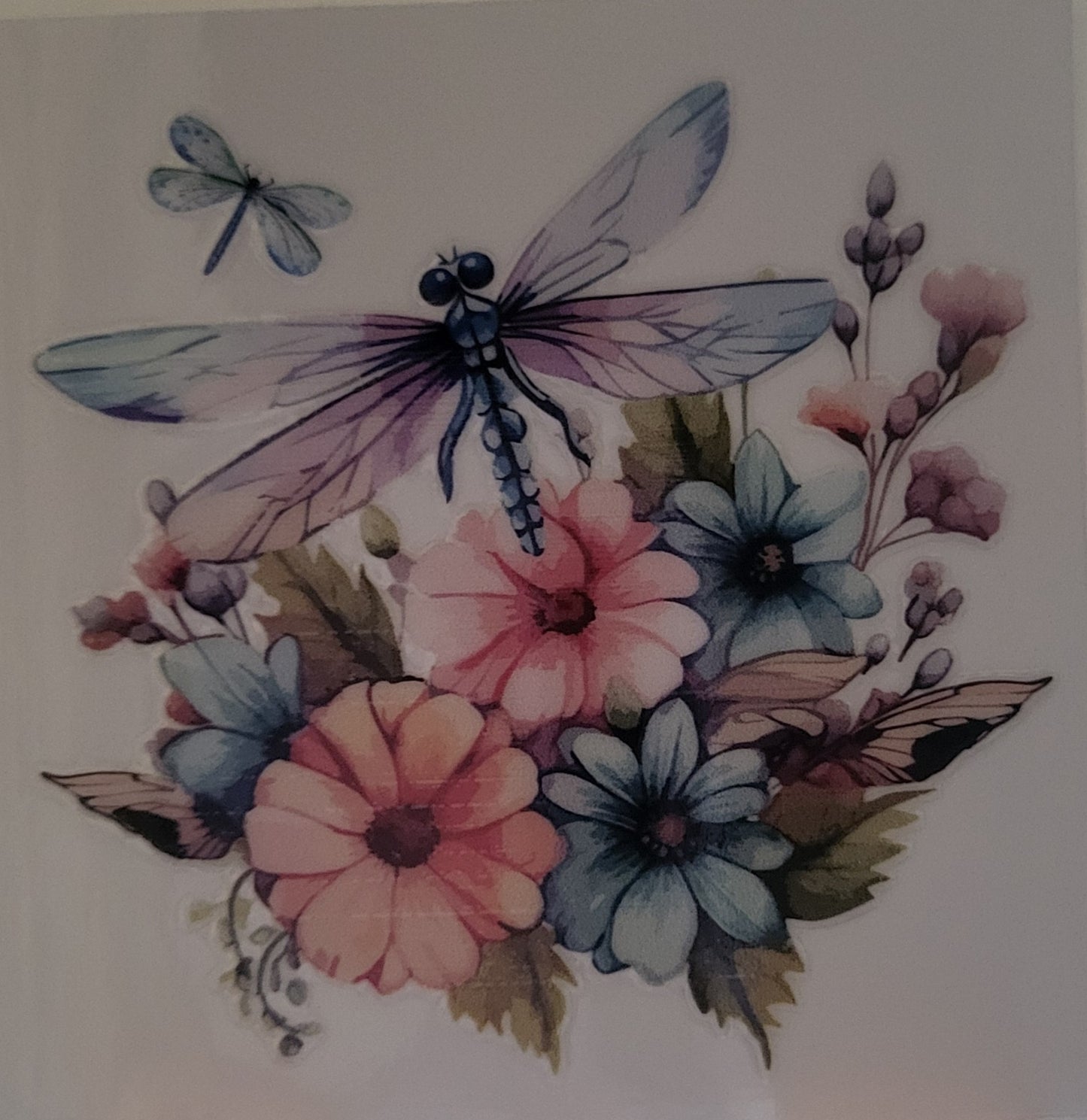 Floral Dragonfly decal small #1