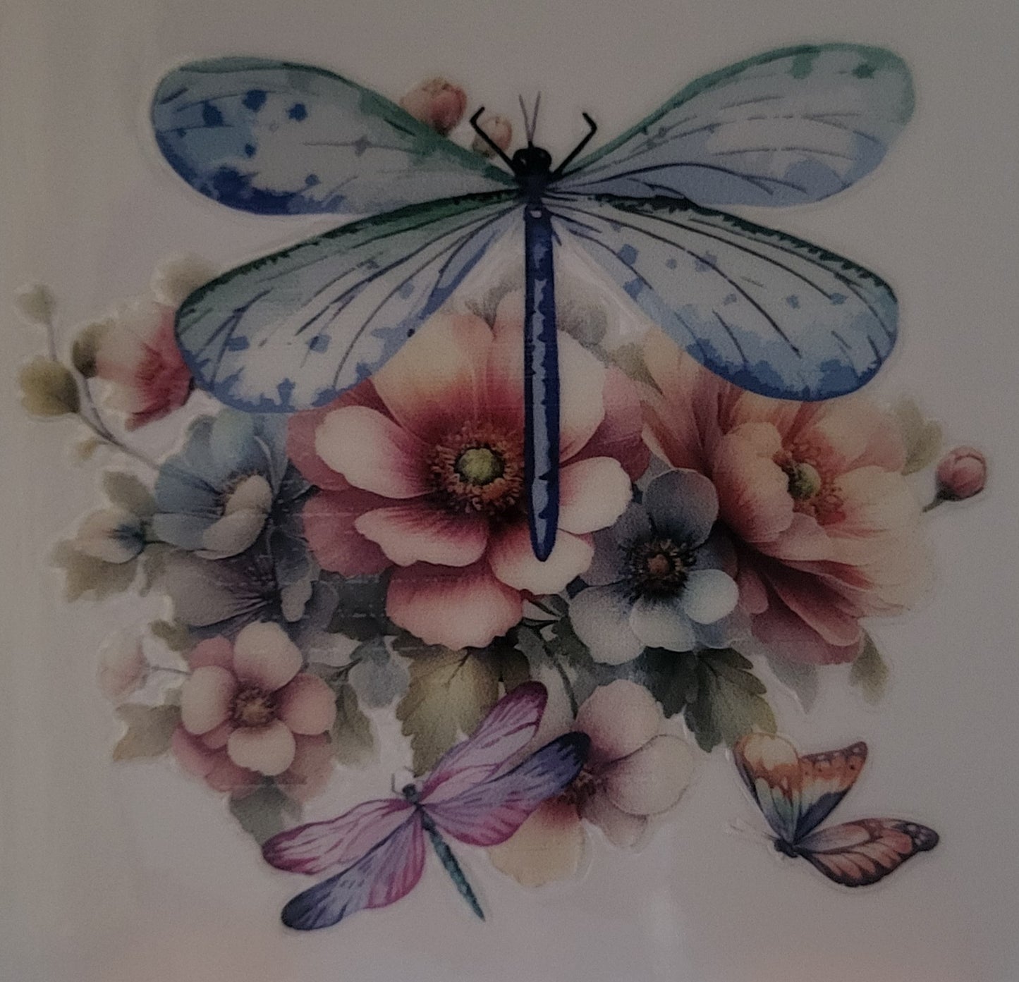 Floral Dragonfly decal small #2