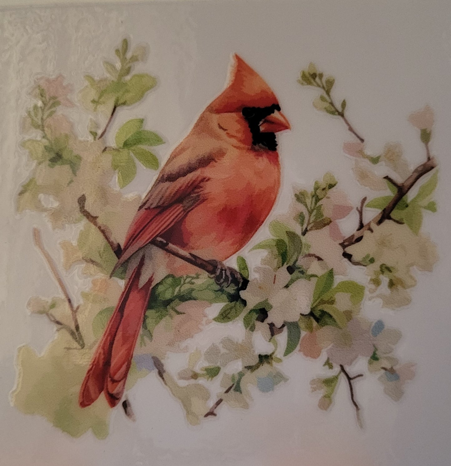 Bird on flowers decal small #7