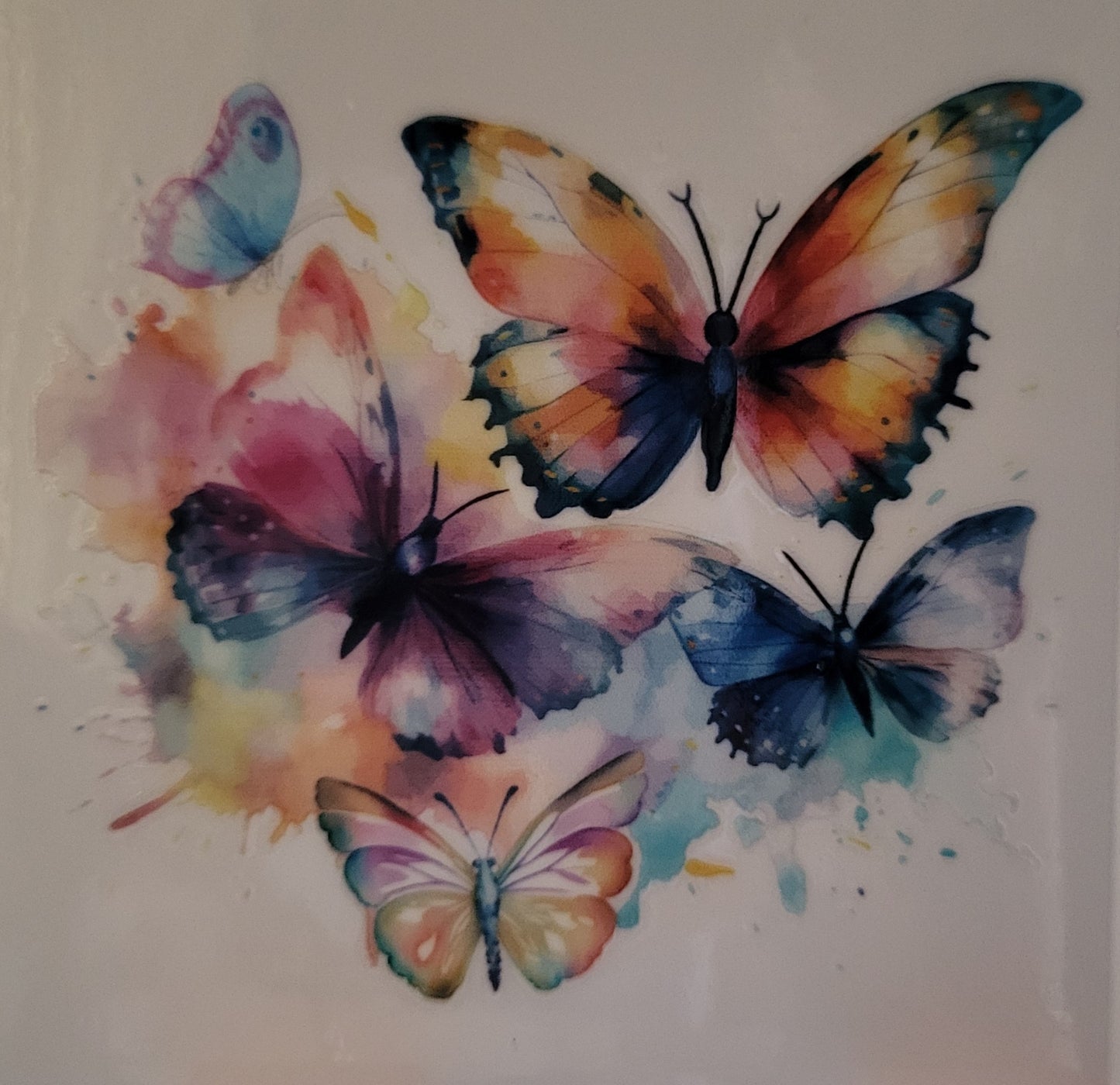 Watercolor Butterfly decal small #12