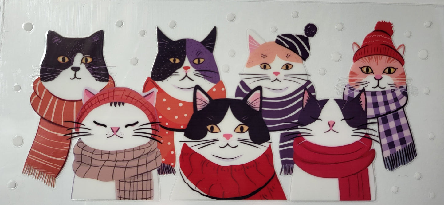 Cats wearing scarves decal large