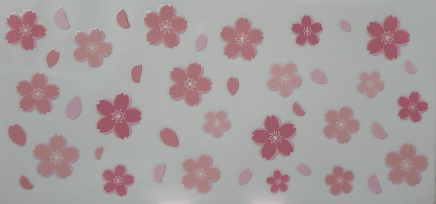 Pink flowers decal large