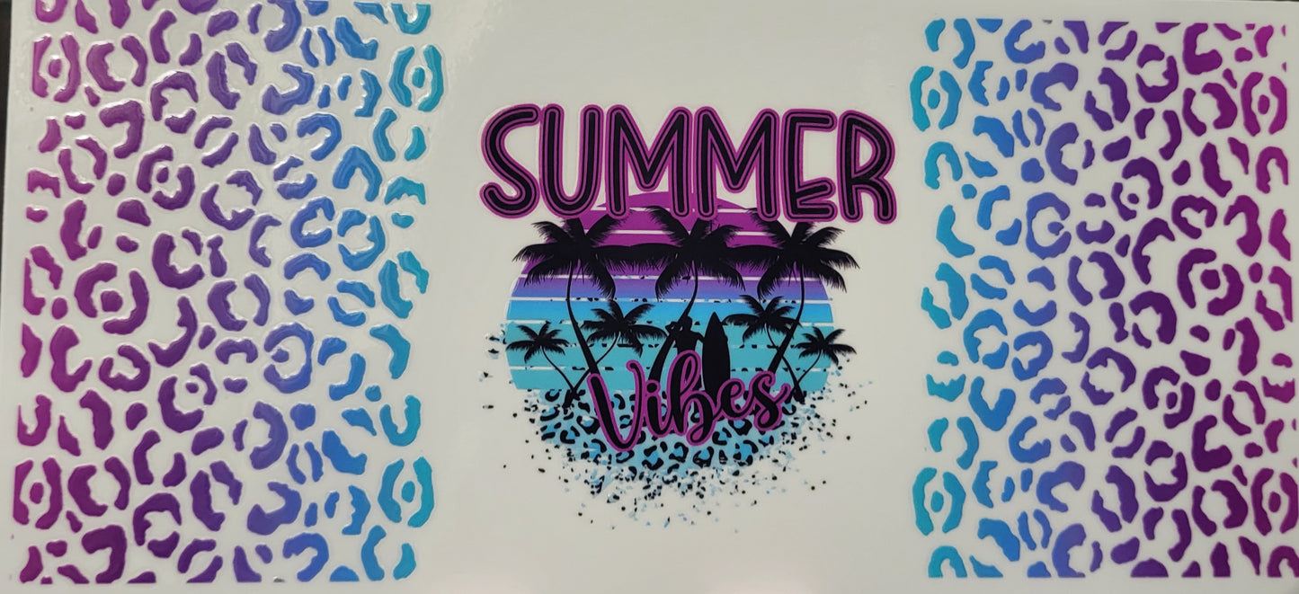 Summer vibes animal print decal large