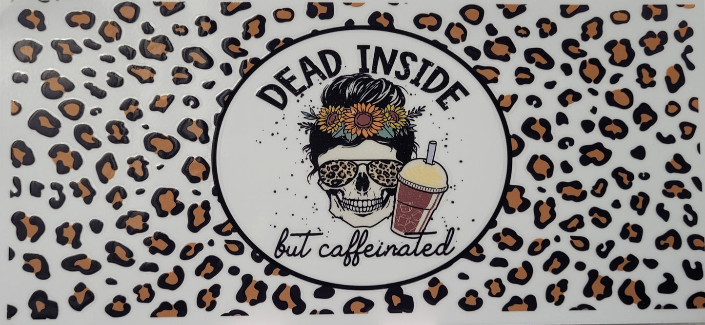 Dead inside animal print decal large