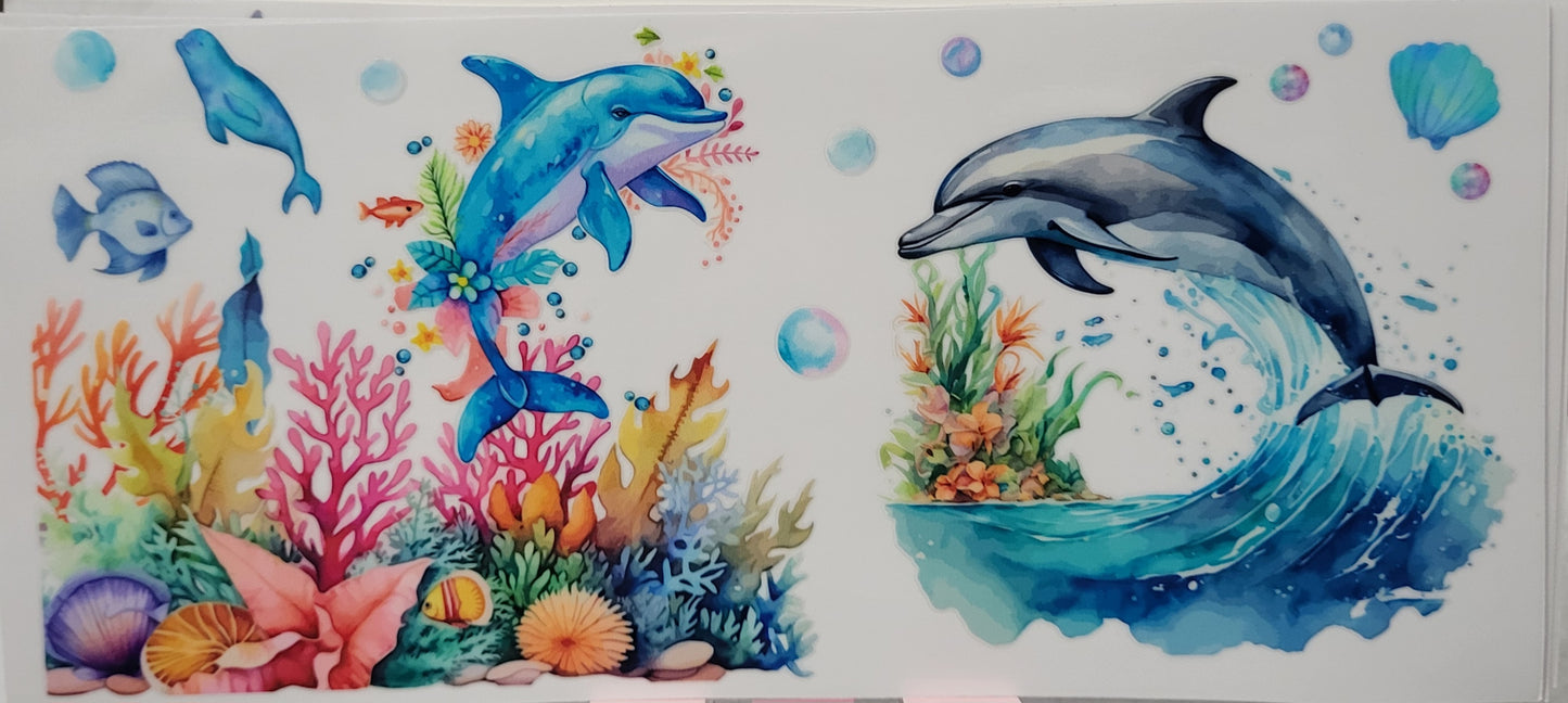 Two dolphins decal large