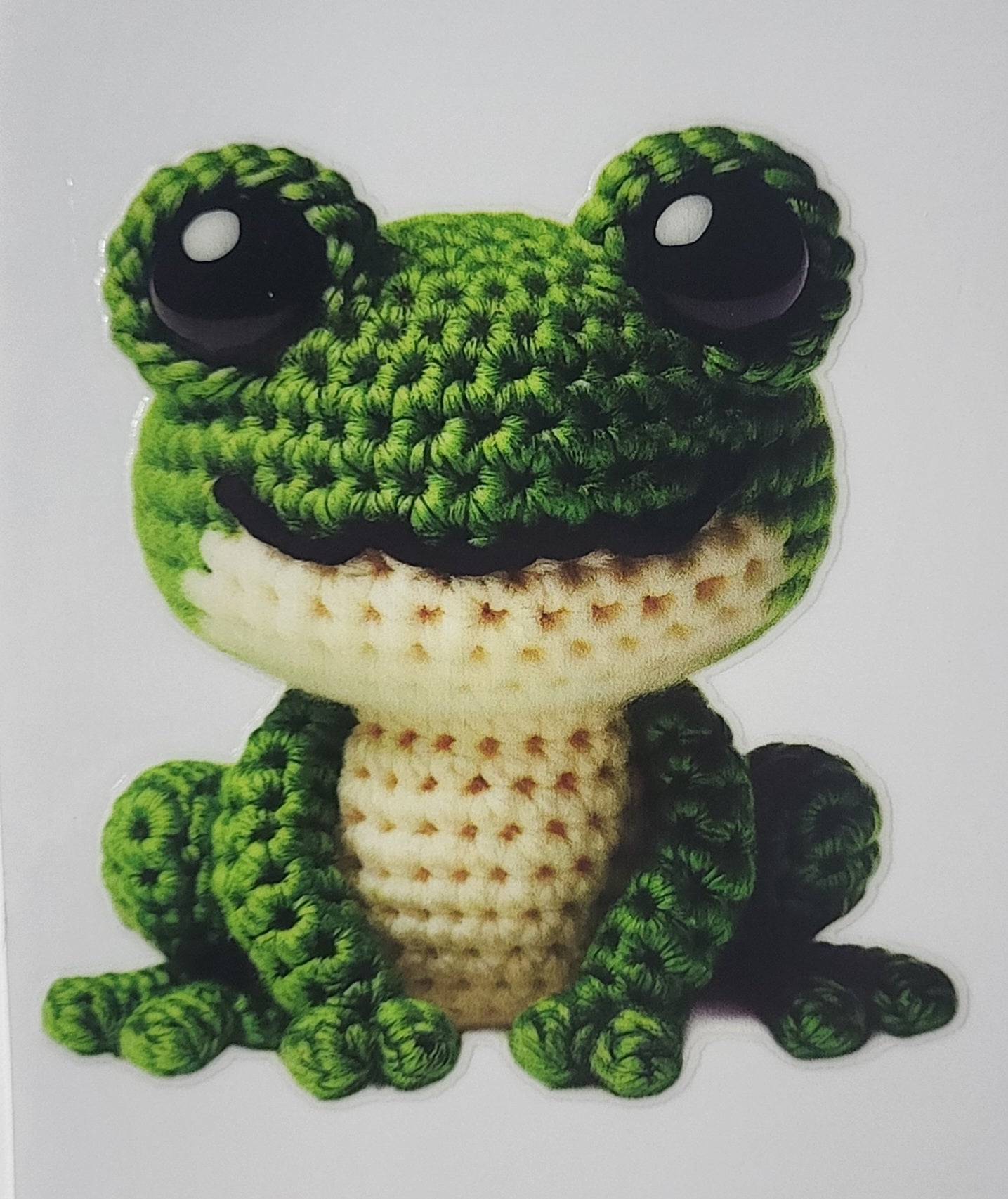 Crocheted Frog decal small