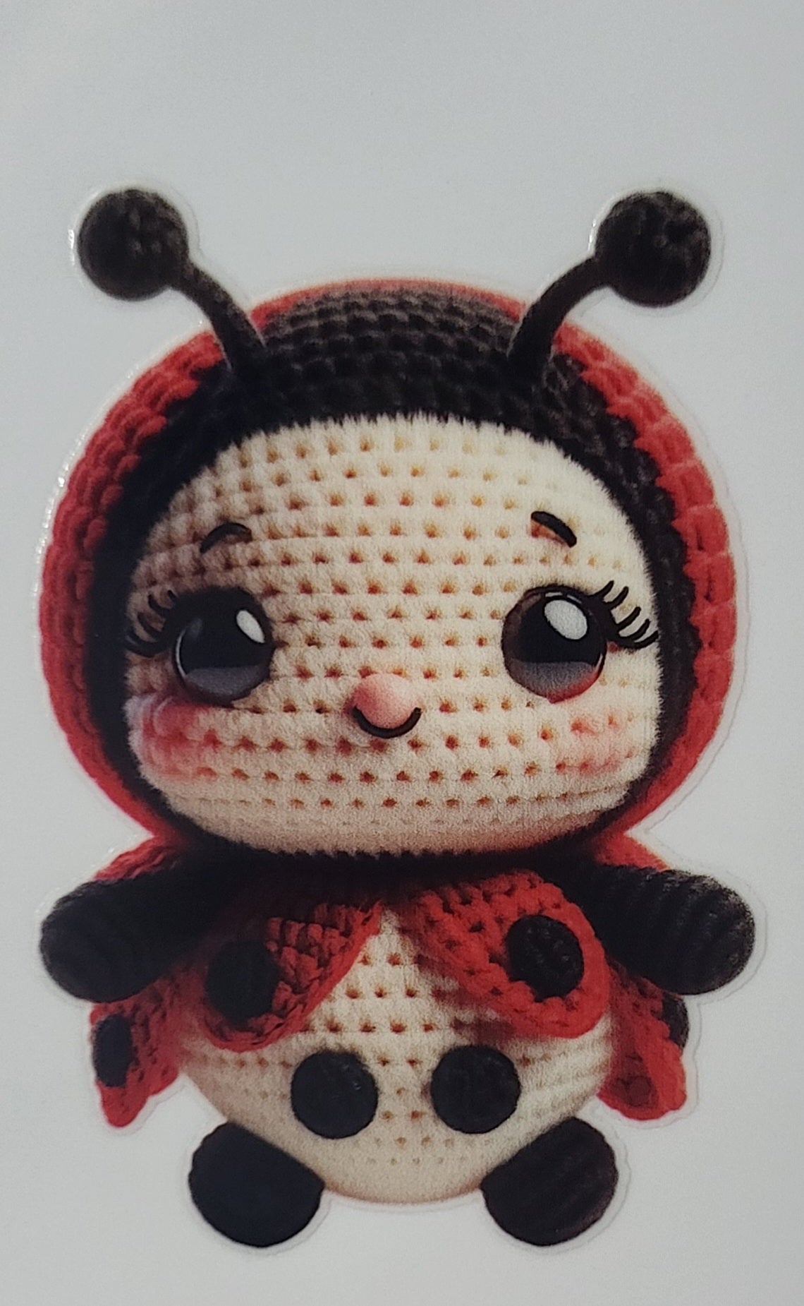 Crocheted Ladybug decal small