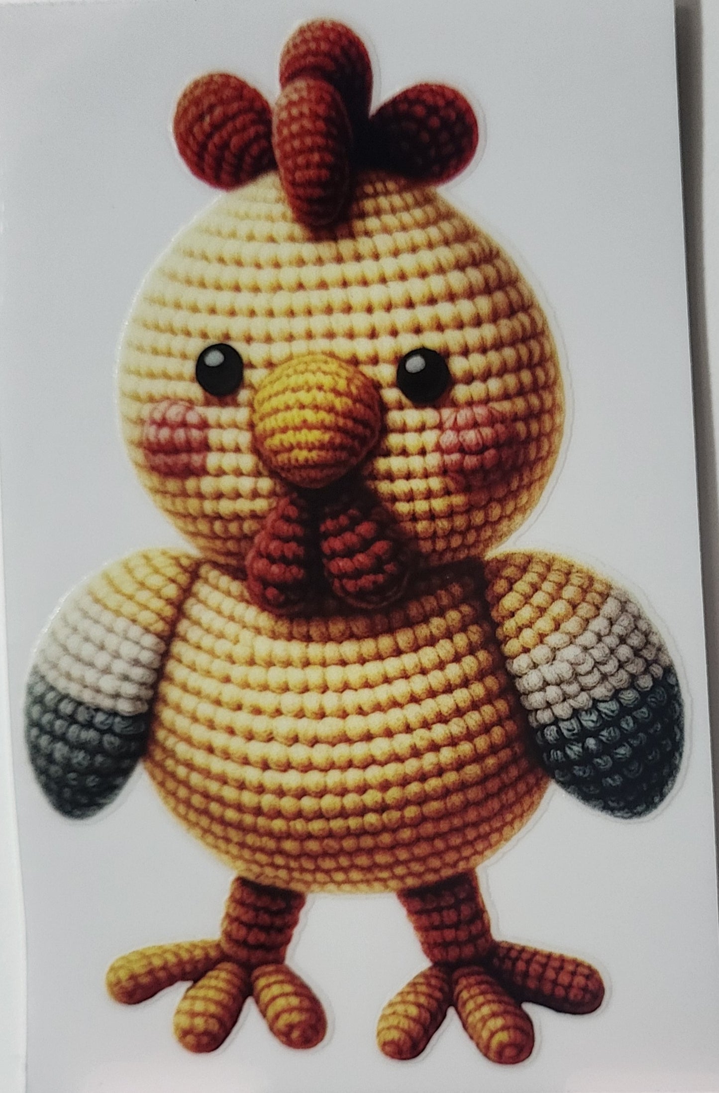 Crocheted Chicken decal small