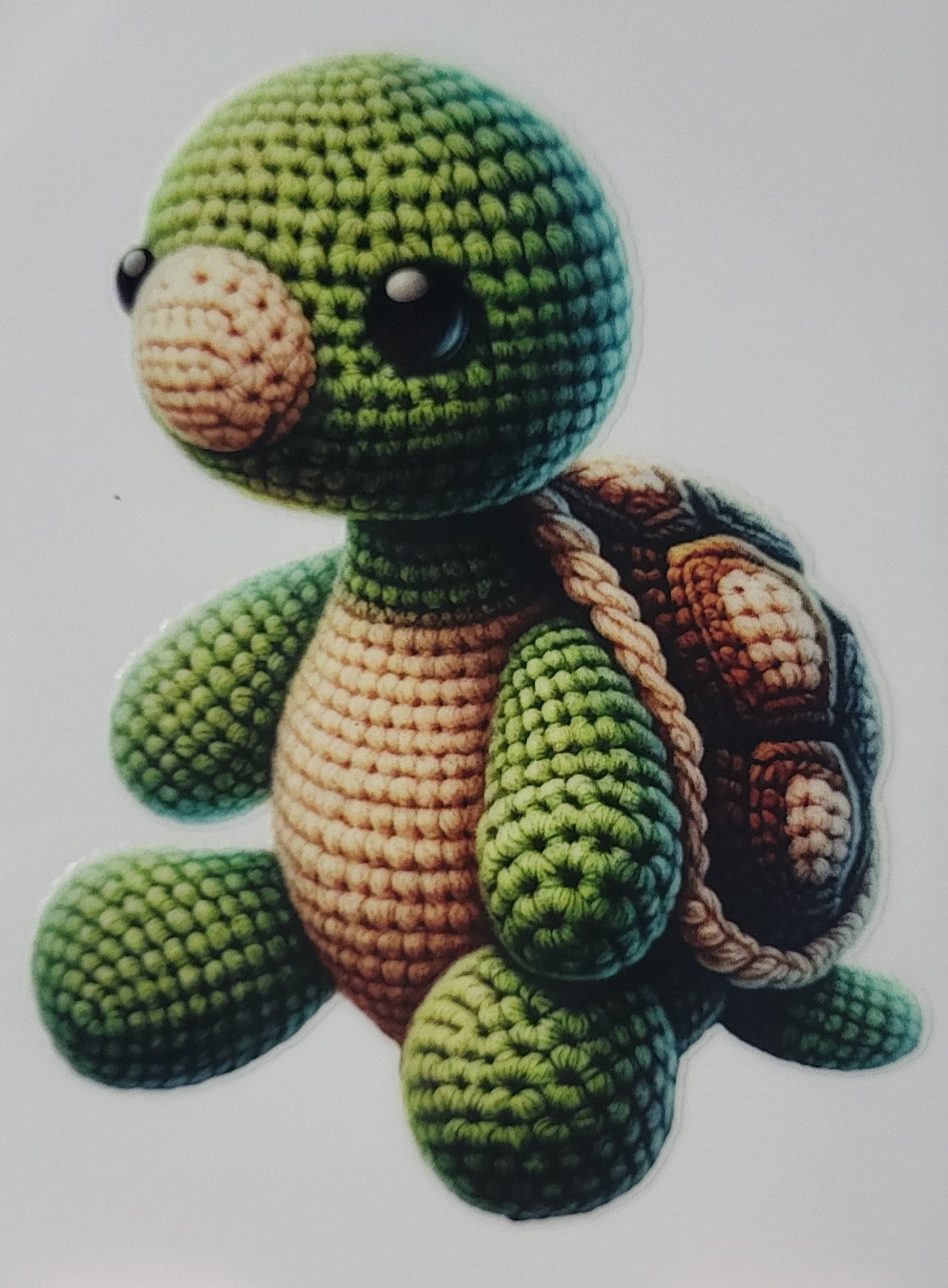 Crocheted Turtle decal small