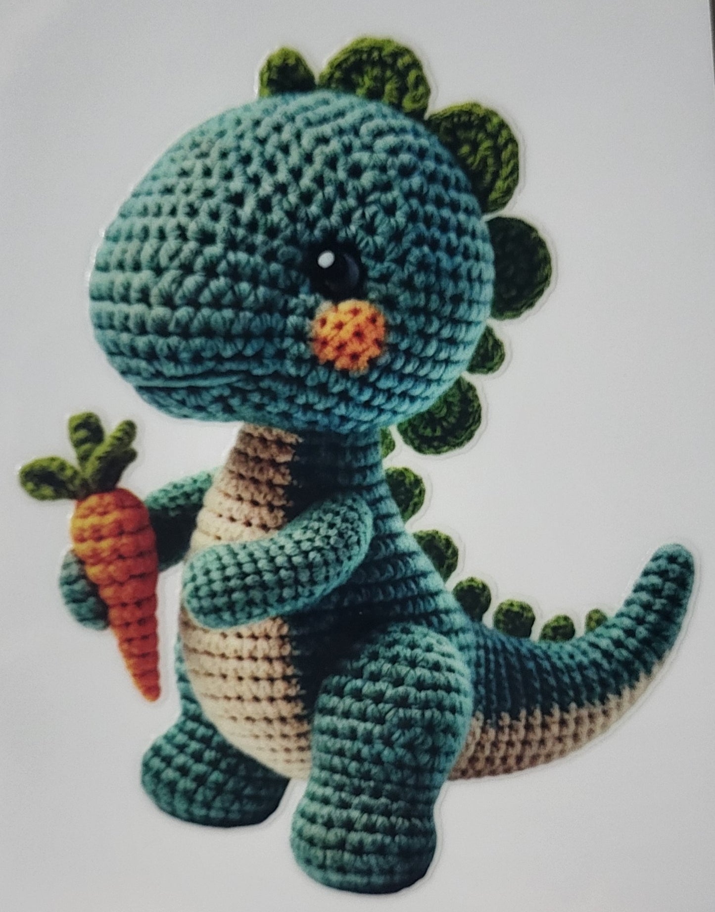 Crocheted Dinosaur decal small