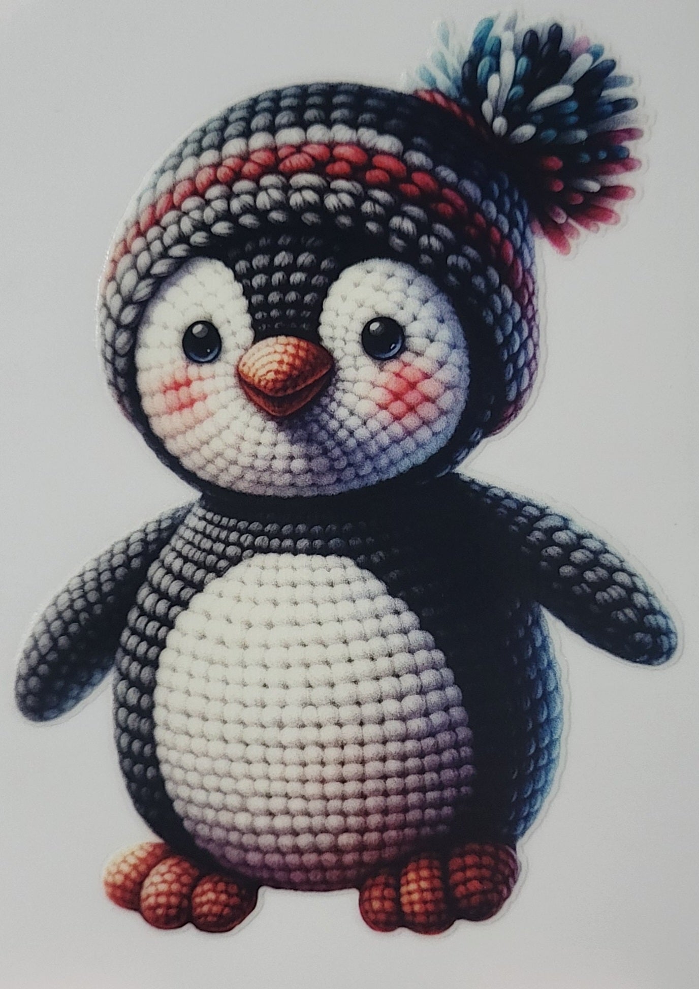 Crocheted Penguin decal small