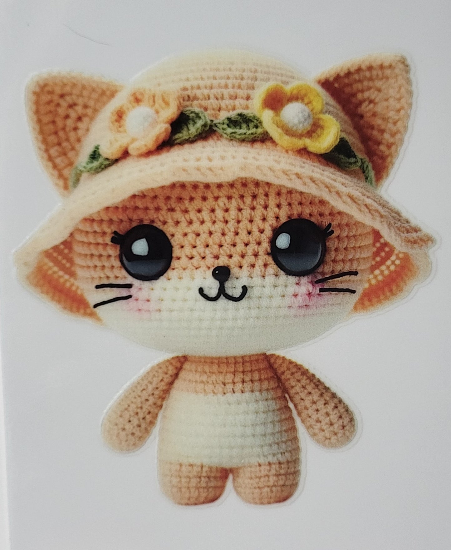 Crocheted Cat decal small