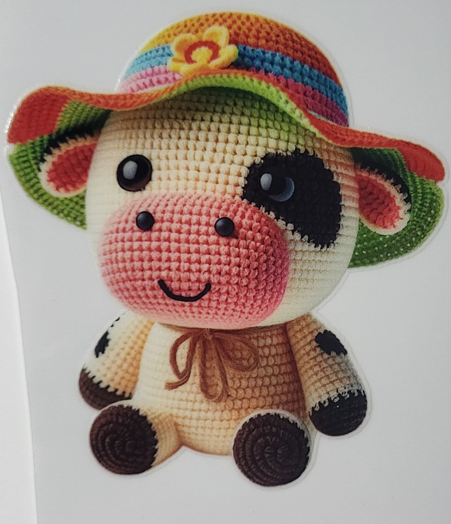 Crocheted Cow decal small