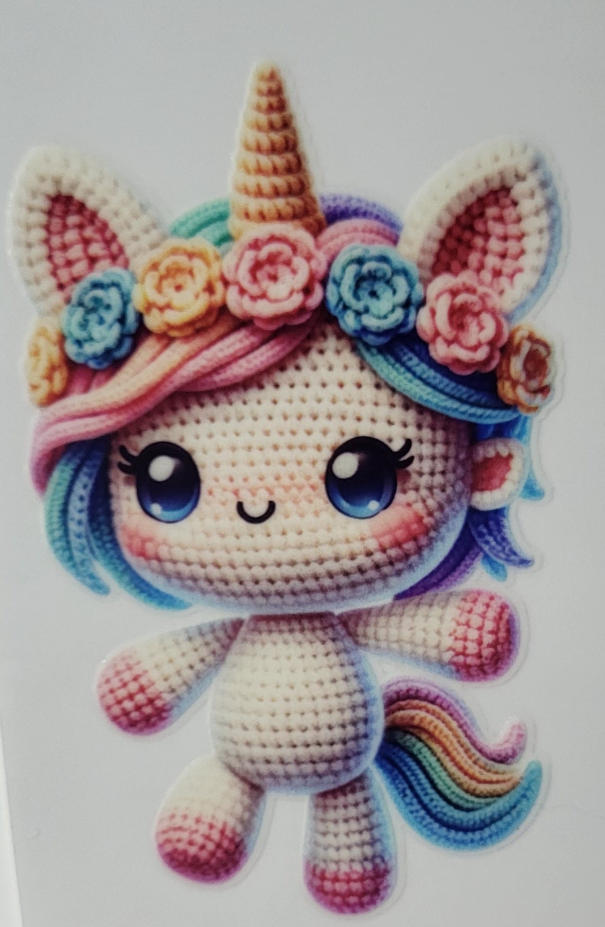 Crocheted Unicorn decal small #3