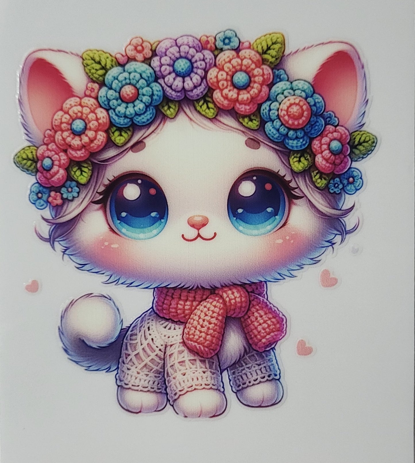Crocheted Kitten decal small