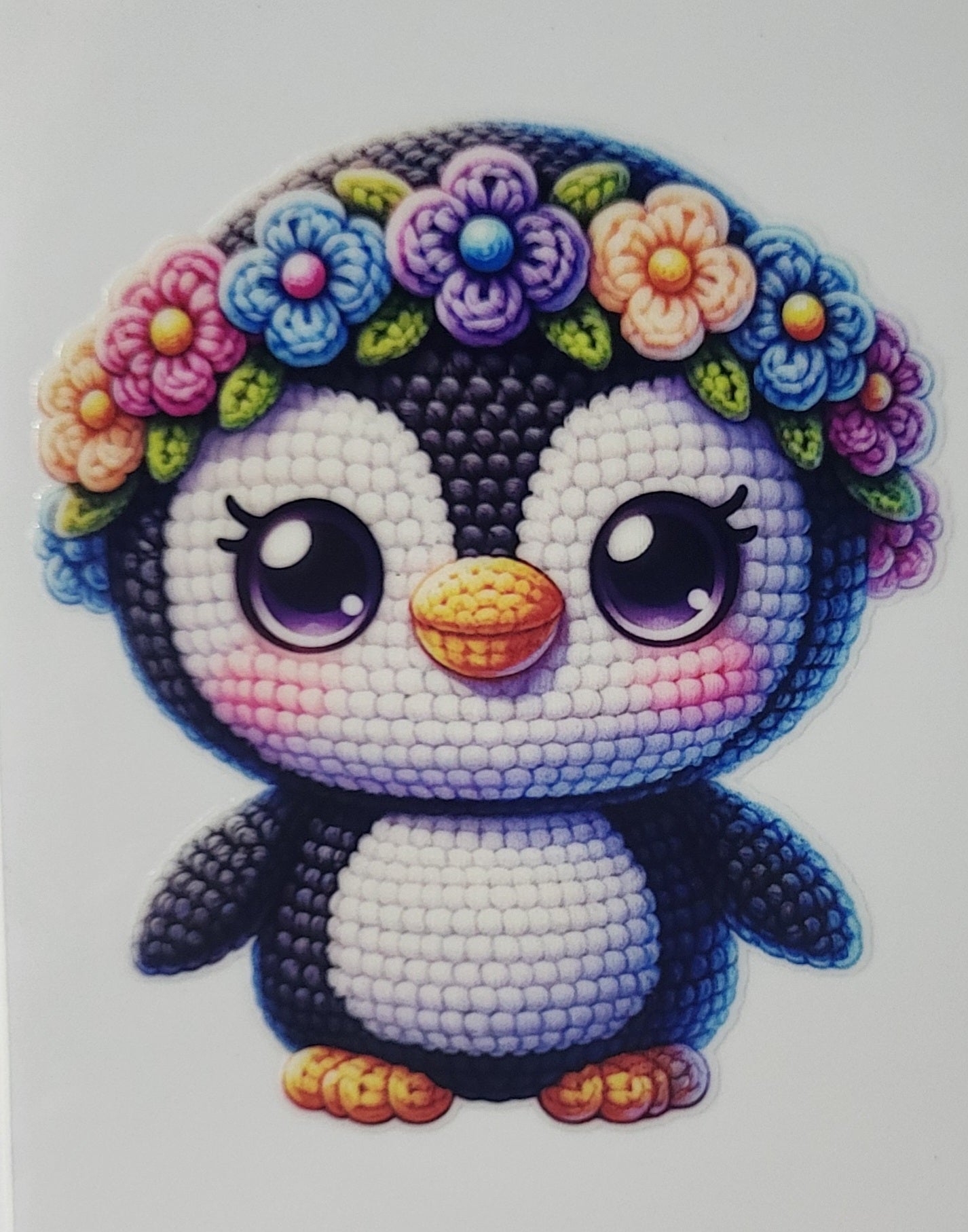 Crocheted Penguin decal small #2