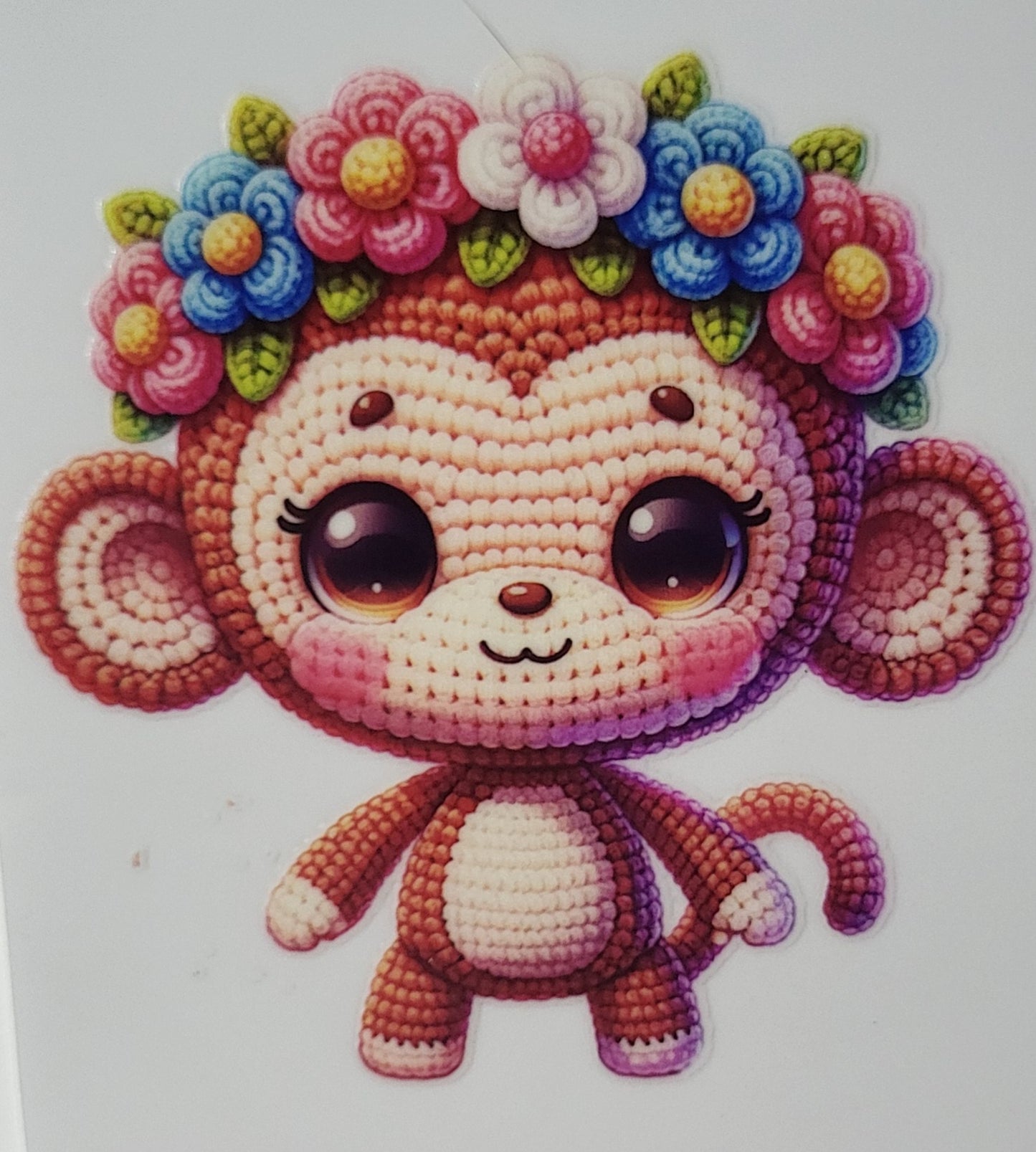 Crocheted Monkey decal small