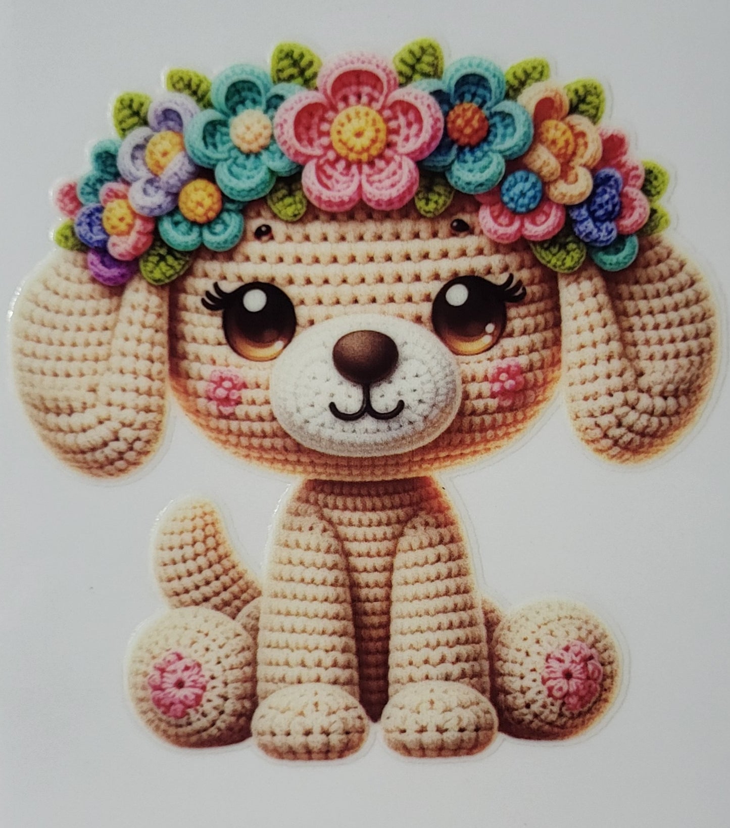 Crocheted Puppy decal small