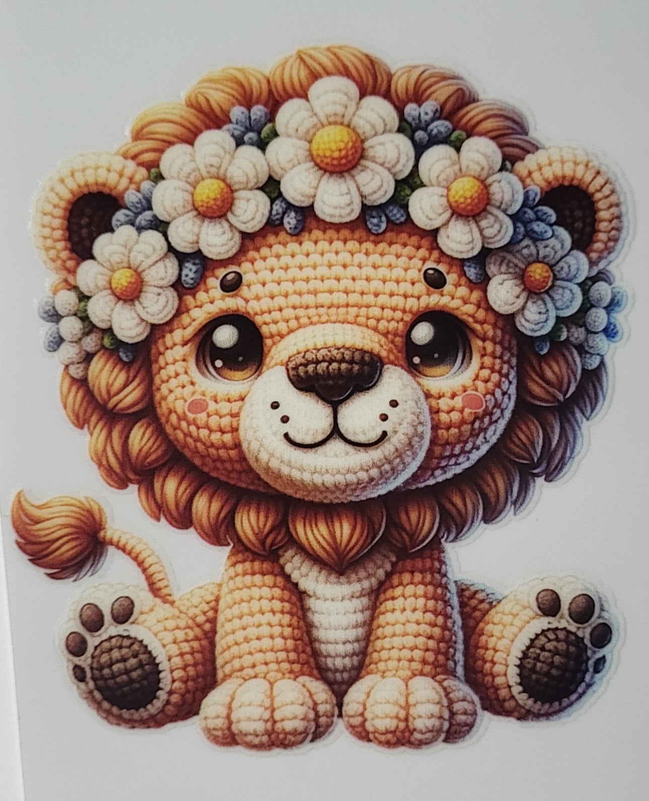 Crocheted Lion decal small