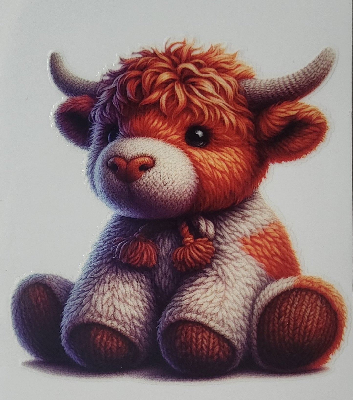 Crocheted Bull decal small
