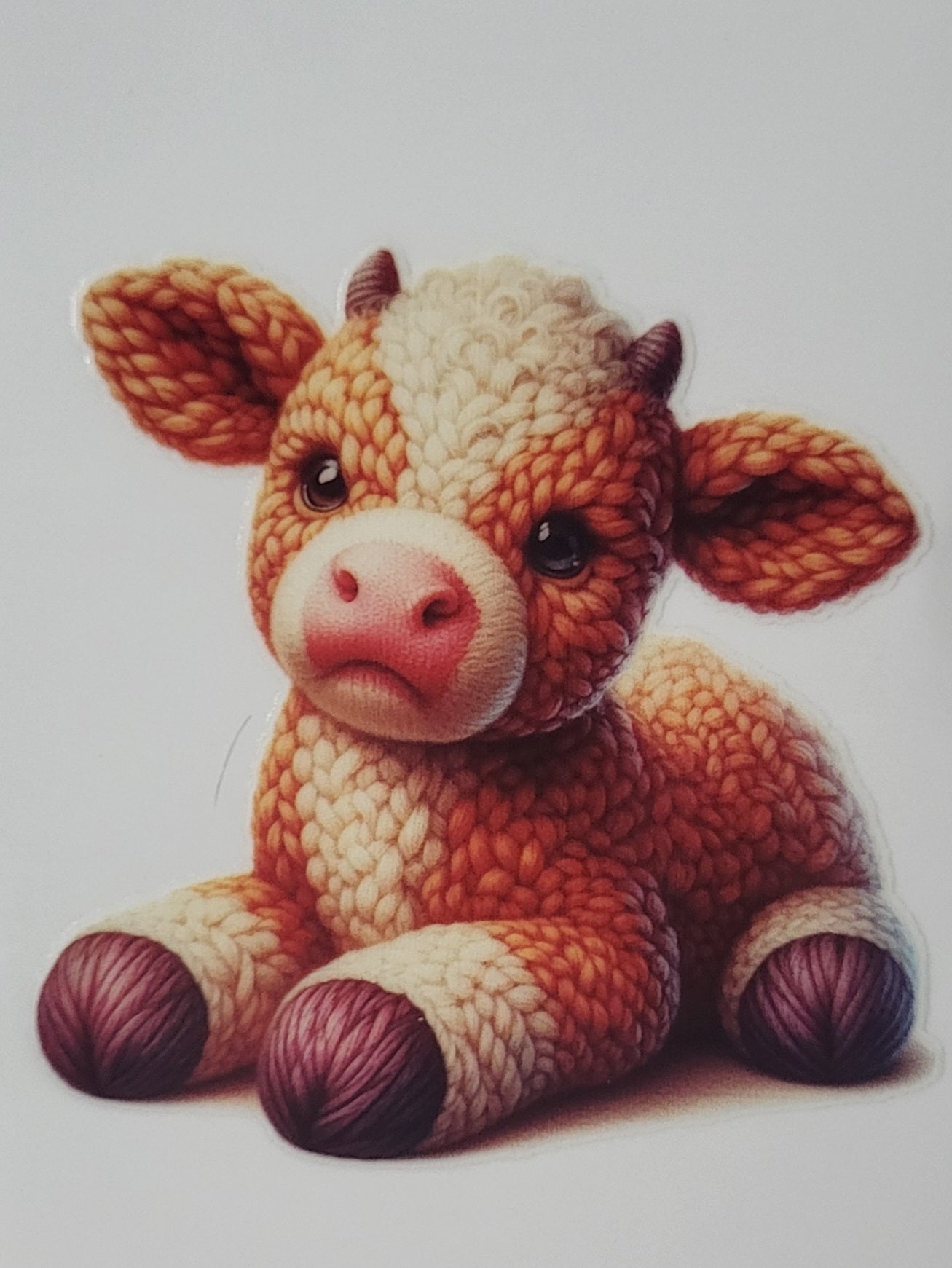 Crocheted Cow decal small