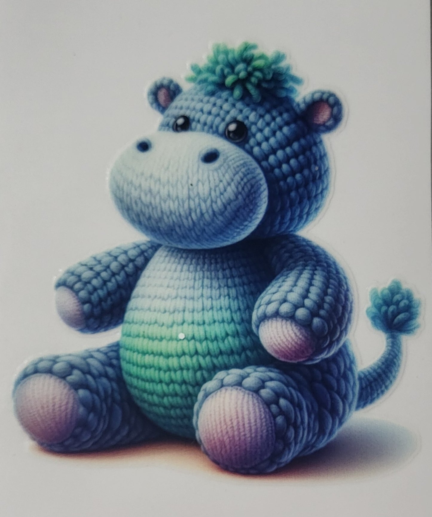 Crocheted Hippo decal small