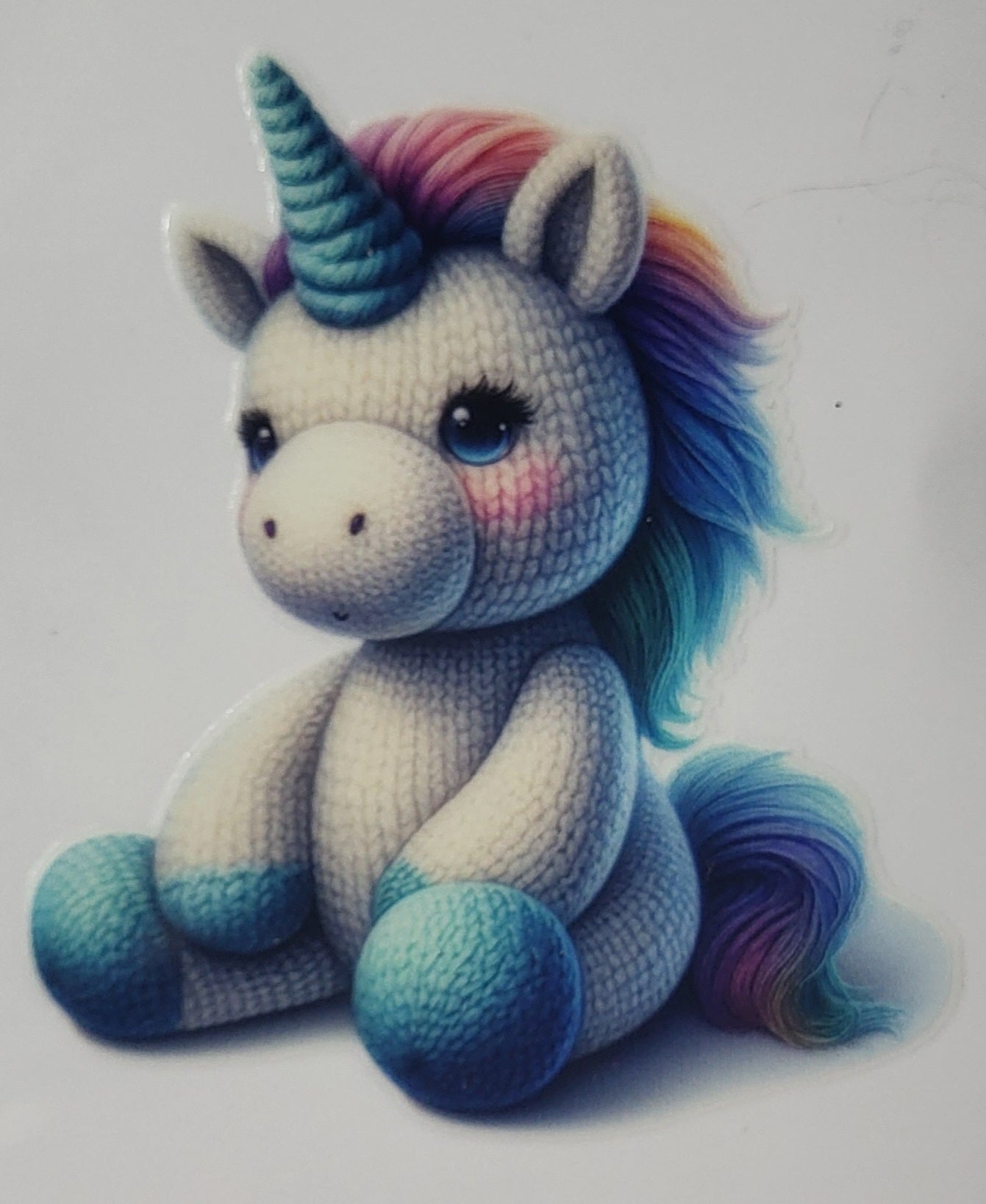 Crocheted Unicorn decal small