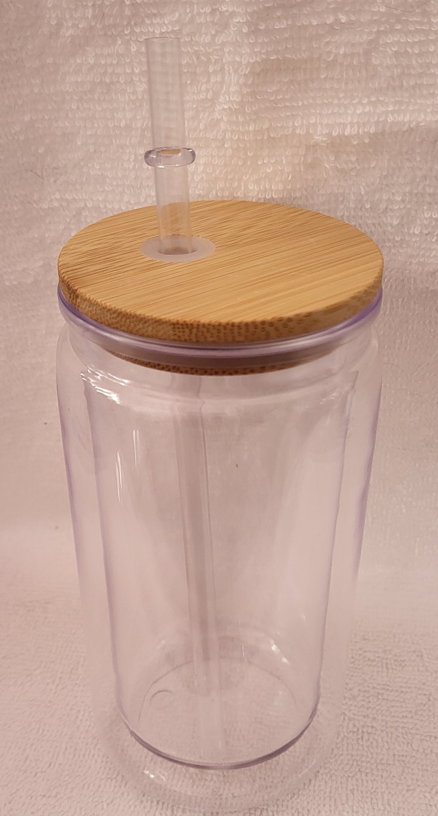 16 oz Acrylic Snow globe with bamboo lid