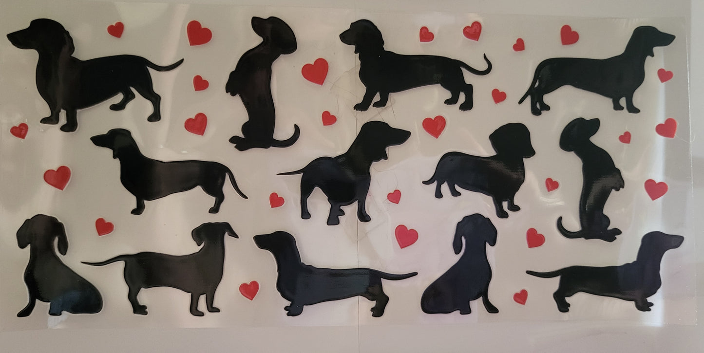 Dachshund dog shadow decal large
