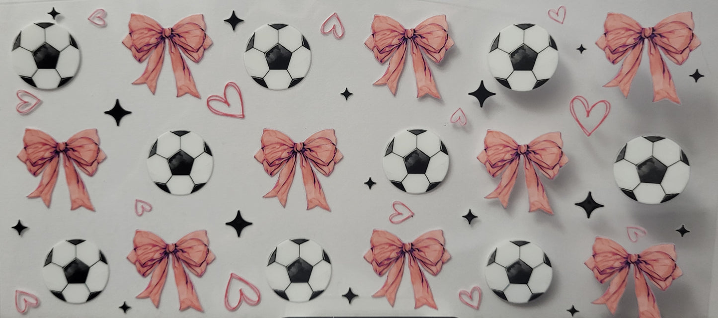 Soccer Ball Pink Bow