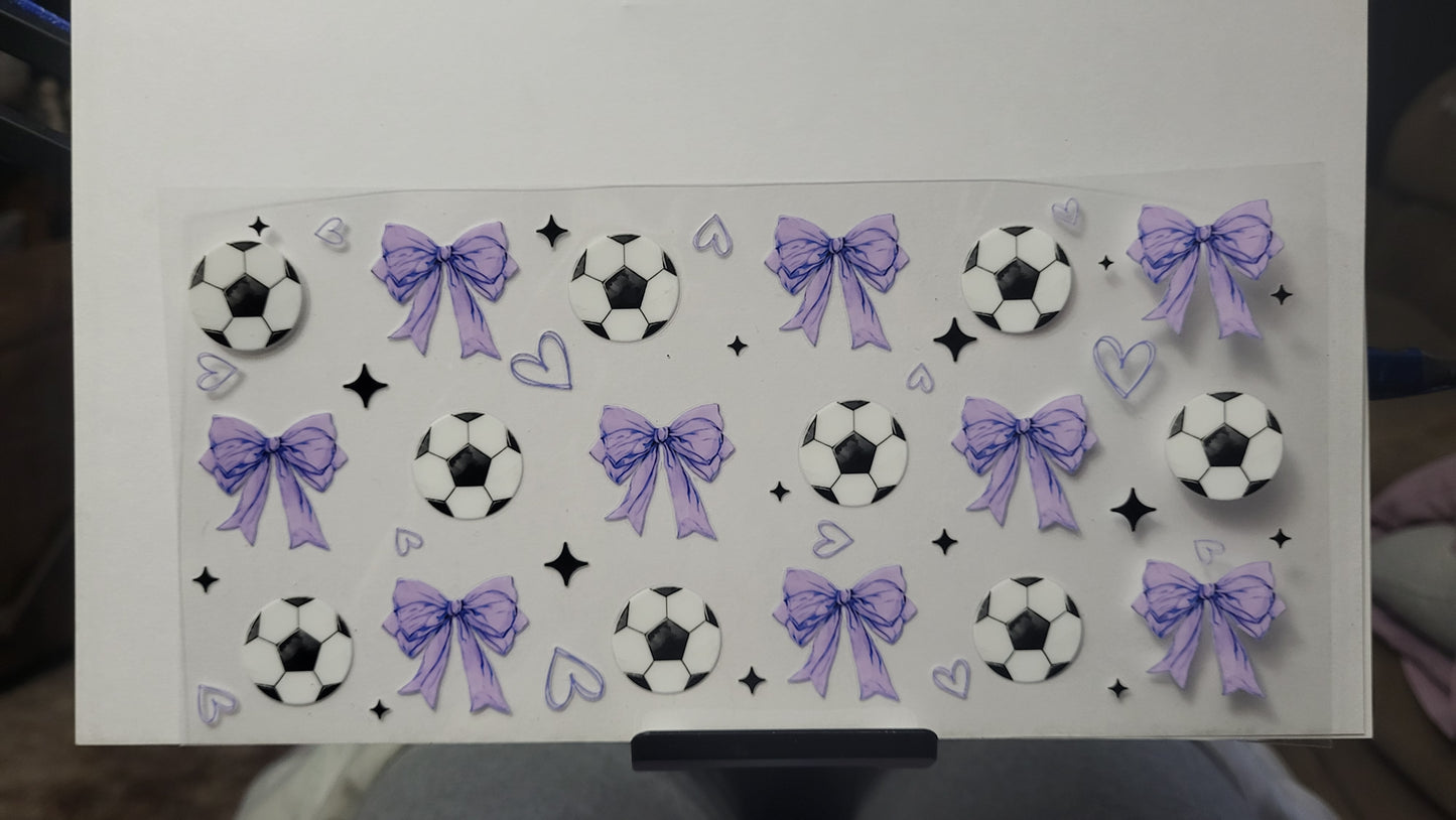 Soccer Ball Purple Bow