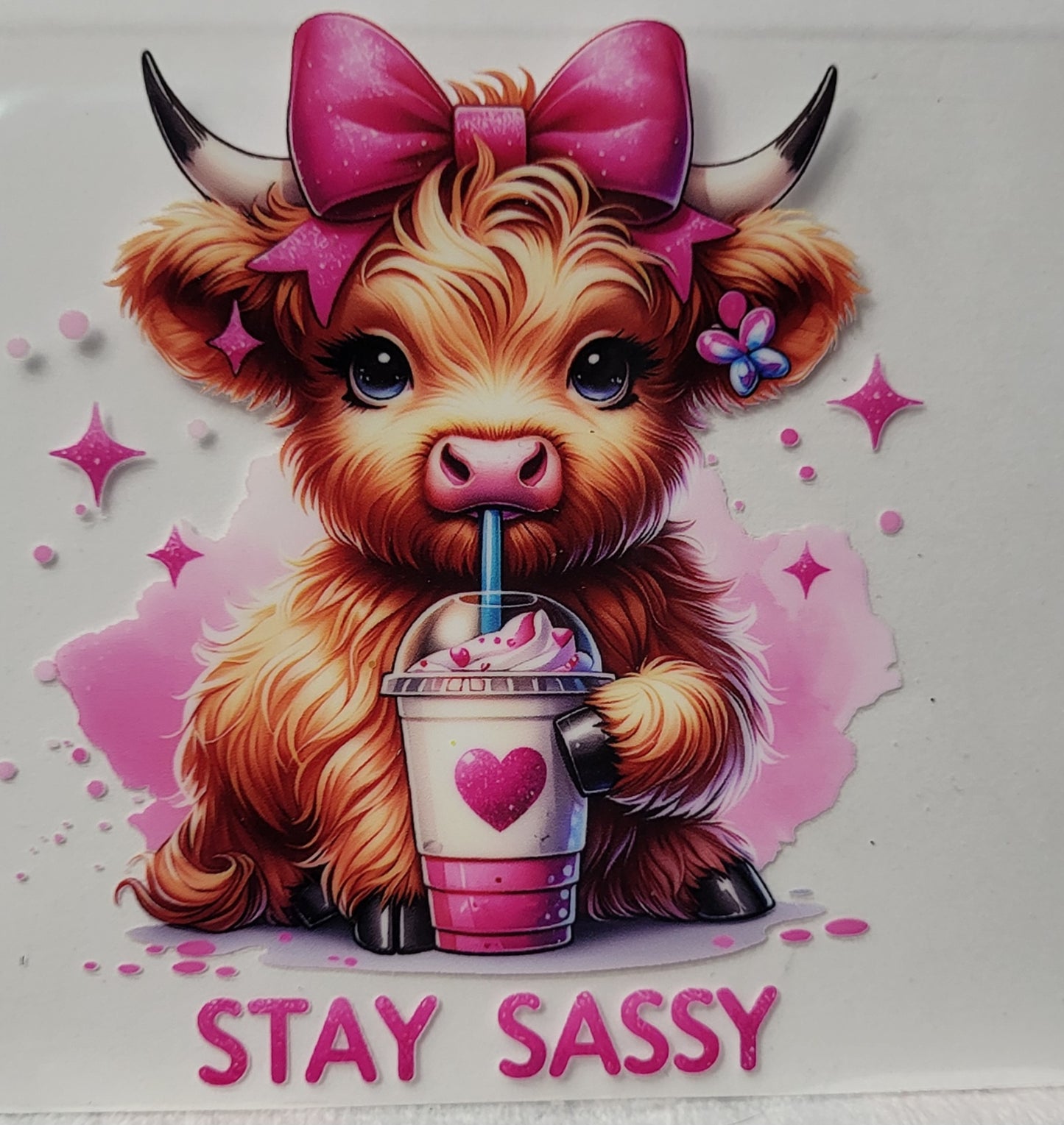 Stay Sassy Highland Cow Small Decal