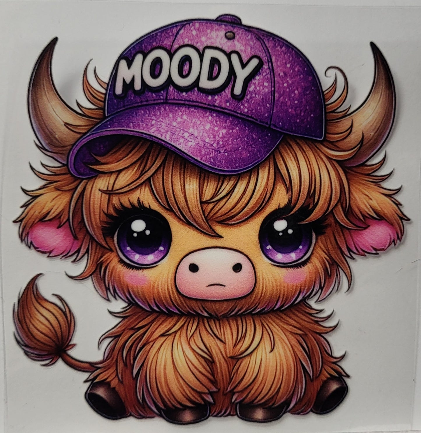 Moody Highland Cow Small Decal