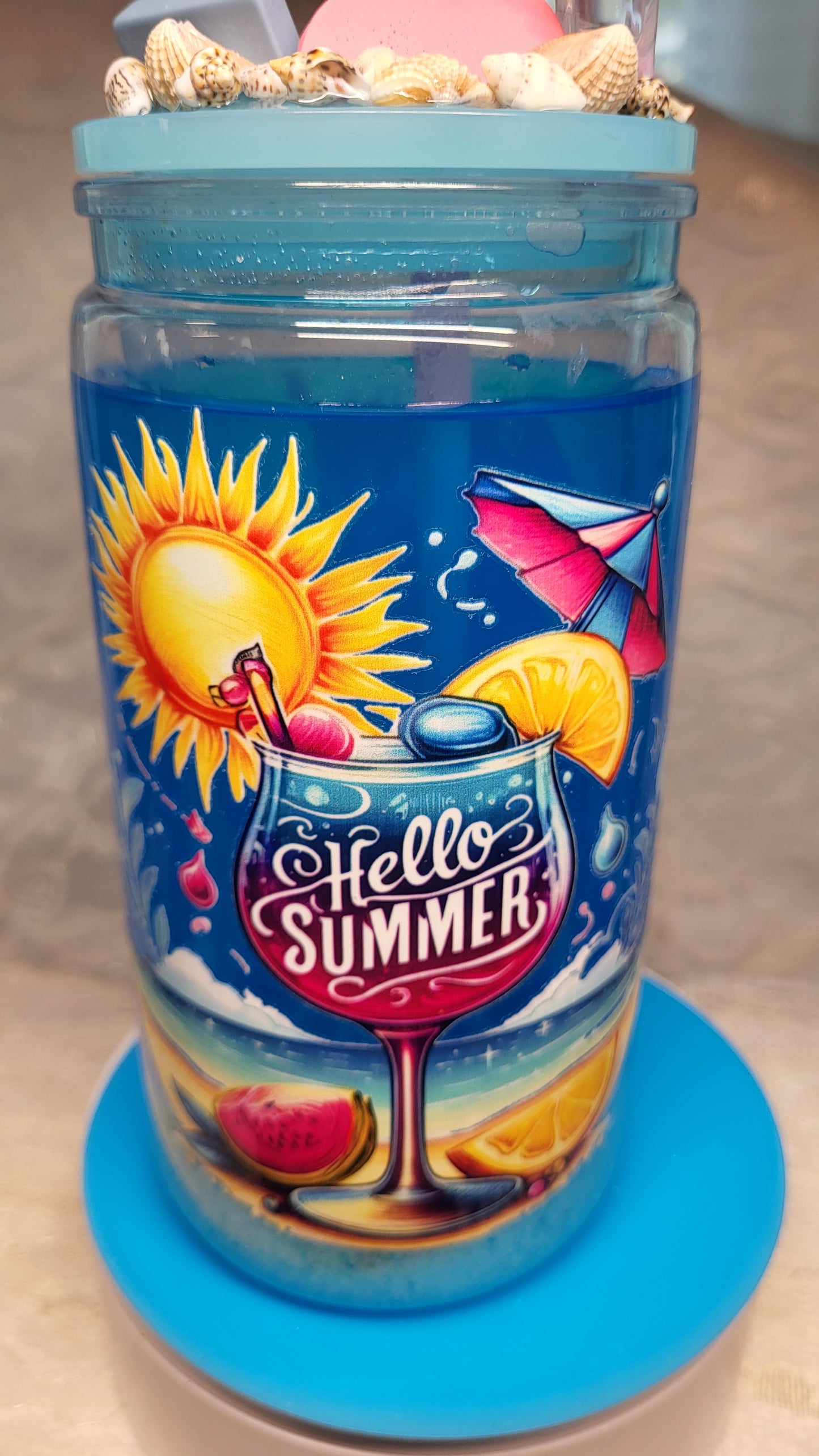 Sandy Beach Summertime Fun 16 Oz Tumbler