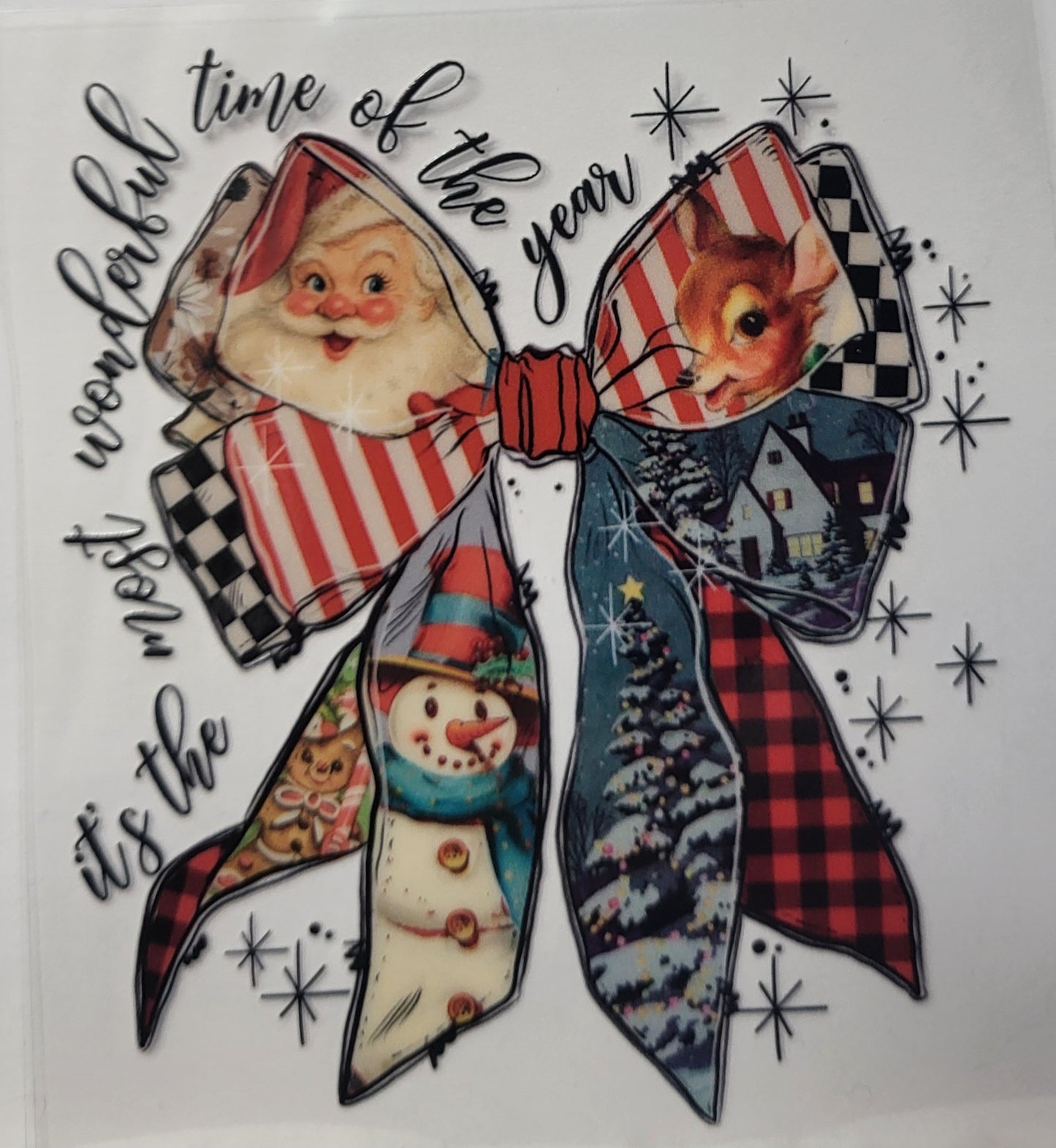 Christmas bow decal small