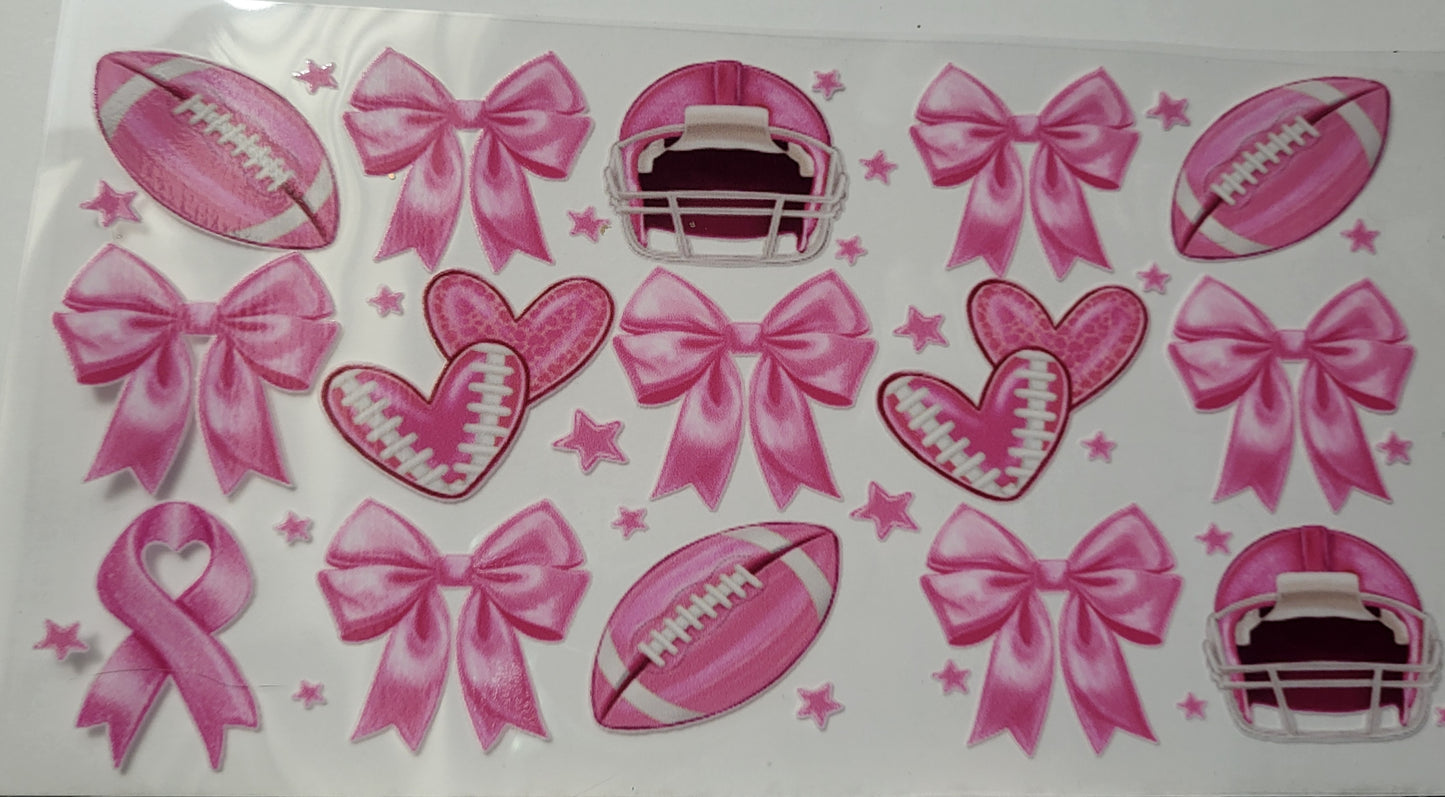 Pink Football decal large