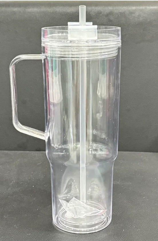 40 oz Snow globe Tumbler with handle