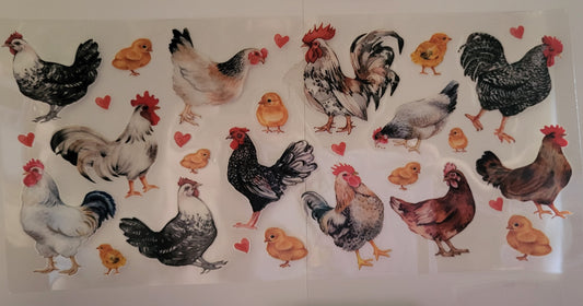 Chickens and Roosters decal large