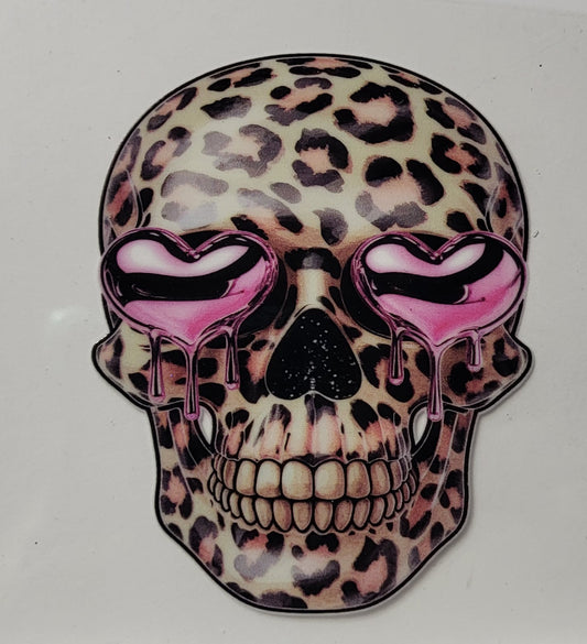Animal Print Skull Small Decal