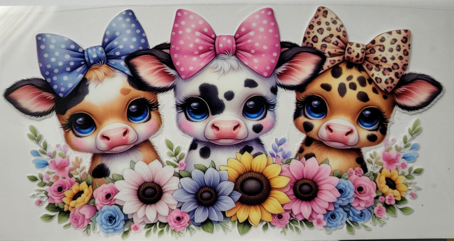 Triple Highland Cow large decal