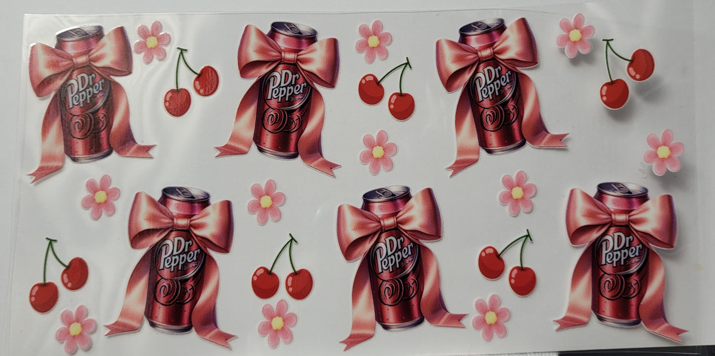 Dr Pepper Cherries and Bows large decal