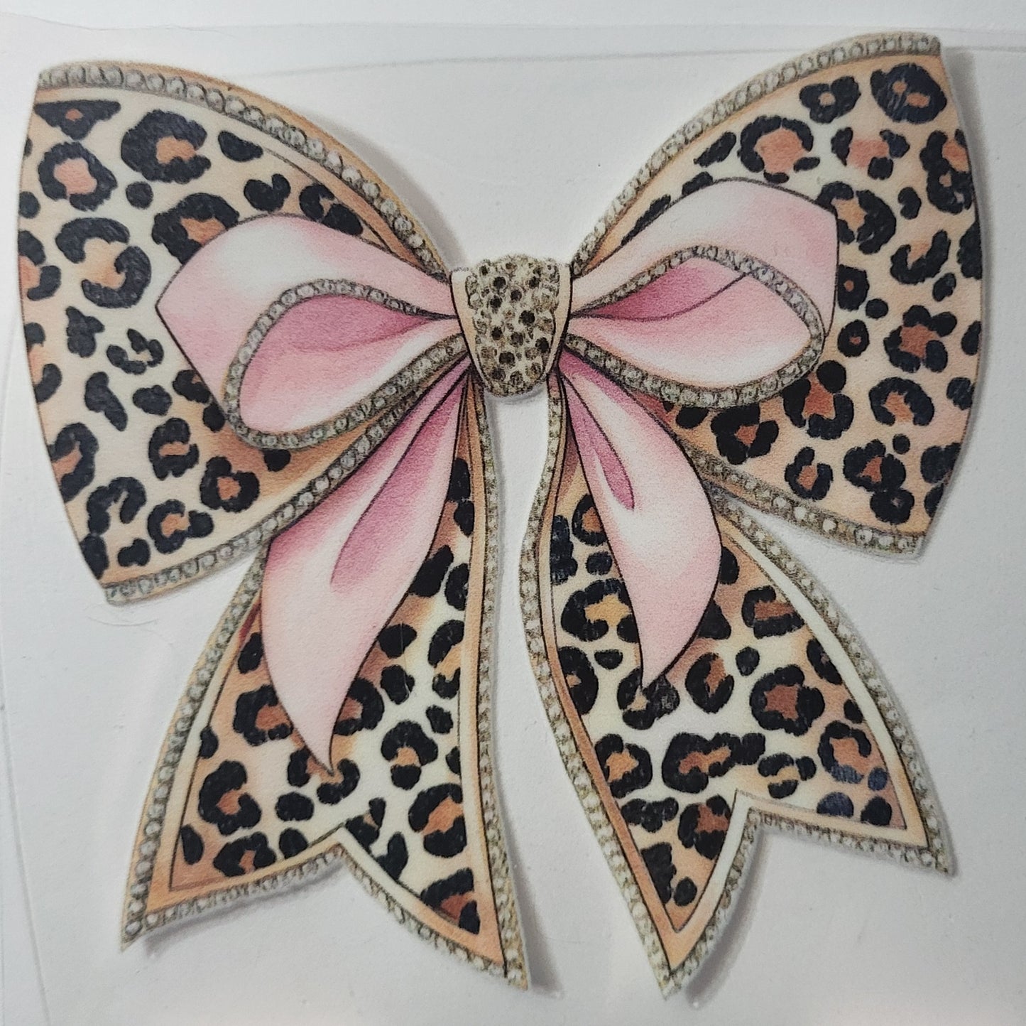 Animal Print and Pink Bow decal small