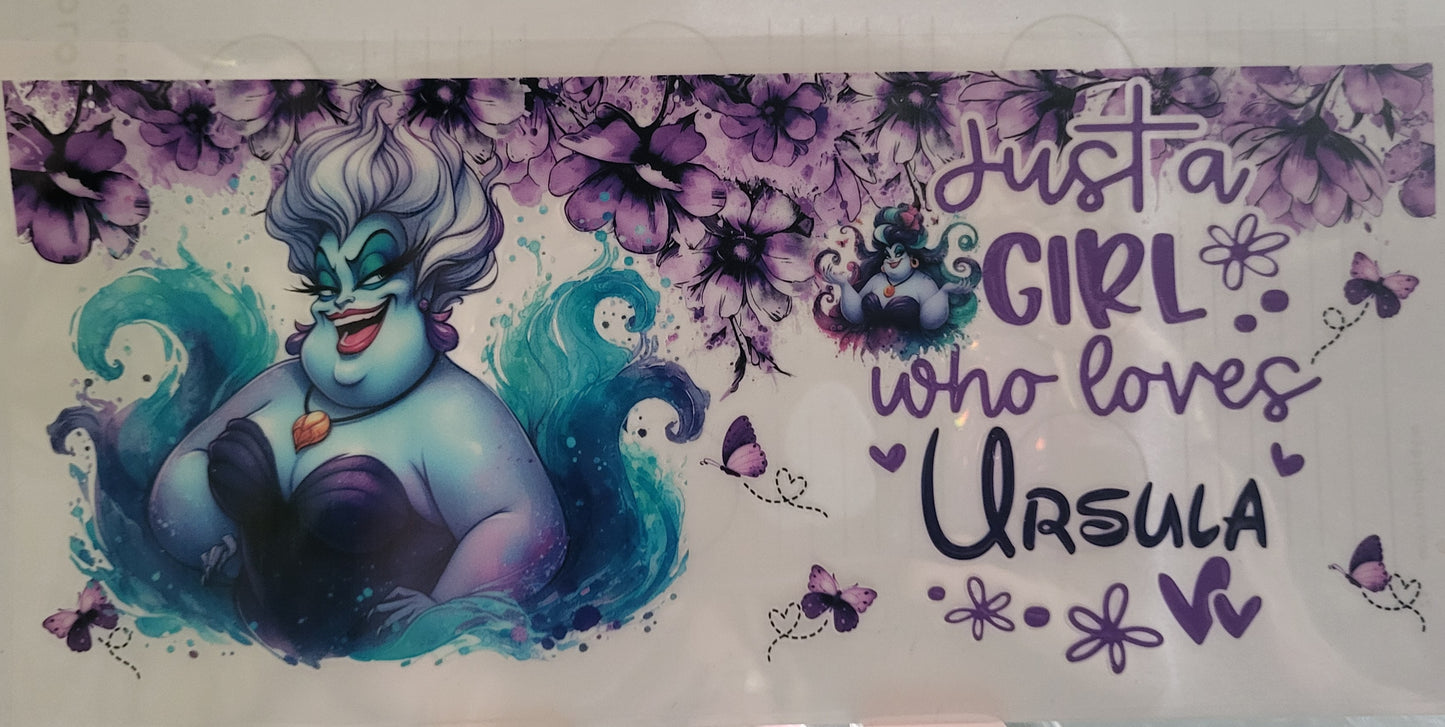 Just a girl who loves Ursula decal large